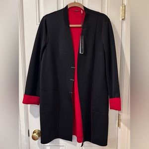 Elie Tahari "Vivia" Reversible Neoprene Coat
